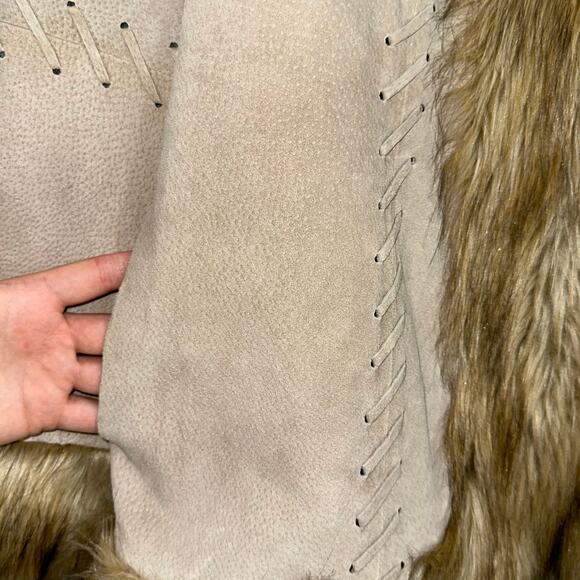 Vintage Newport News Tan Suede Leather Penny Lane Style Coat Size Medium - Picture 6 of 15